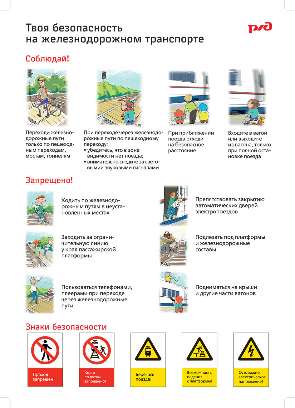 Правила поведения на железнодорожных путях и переездах!!!.