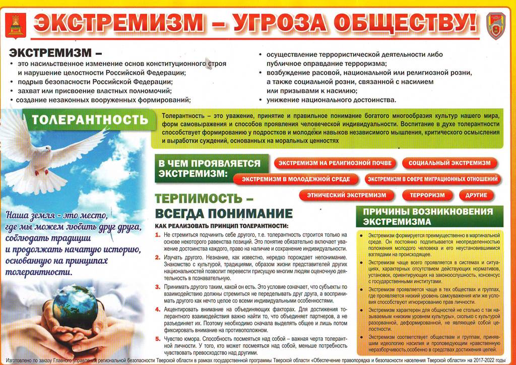 ПАМЯТКА  по противодействию и профилактике экстремизма.